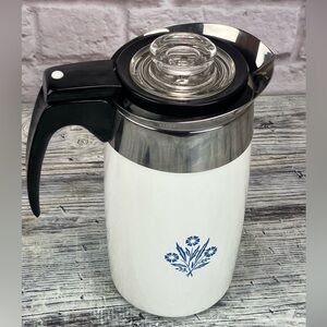 Classic Corning Ware 10 Cup Percolator Coffee Pot - Complete
